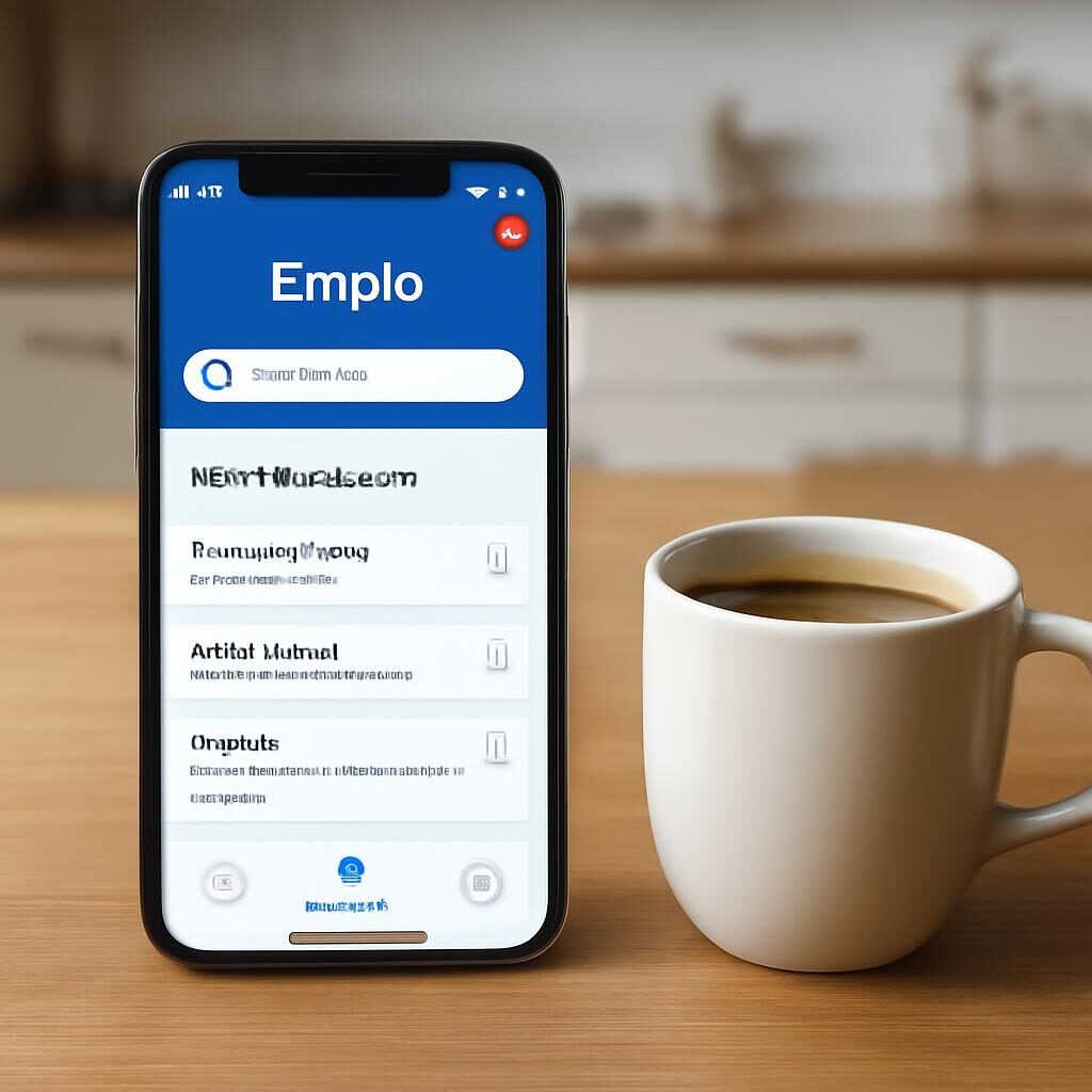 Application mobile France Travail sur un smartphone