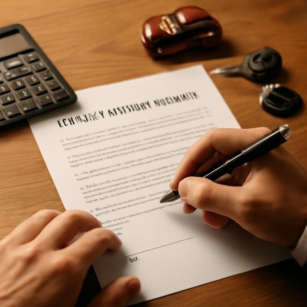 Signature d'un contrat de financement automobile