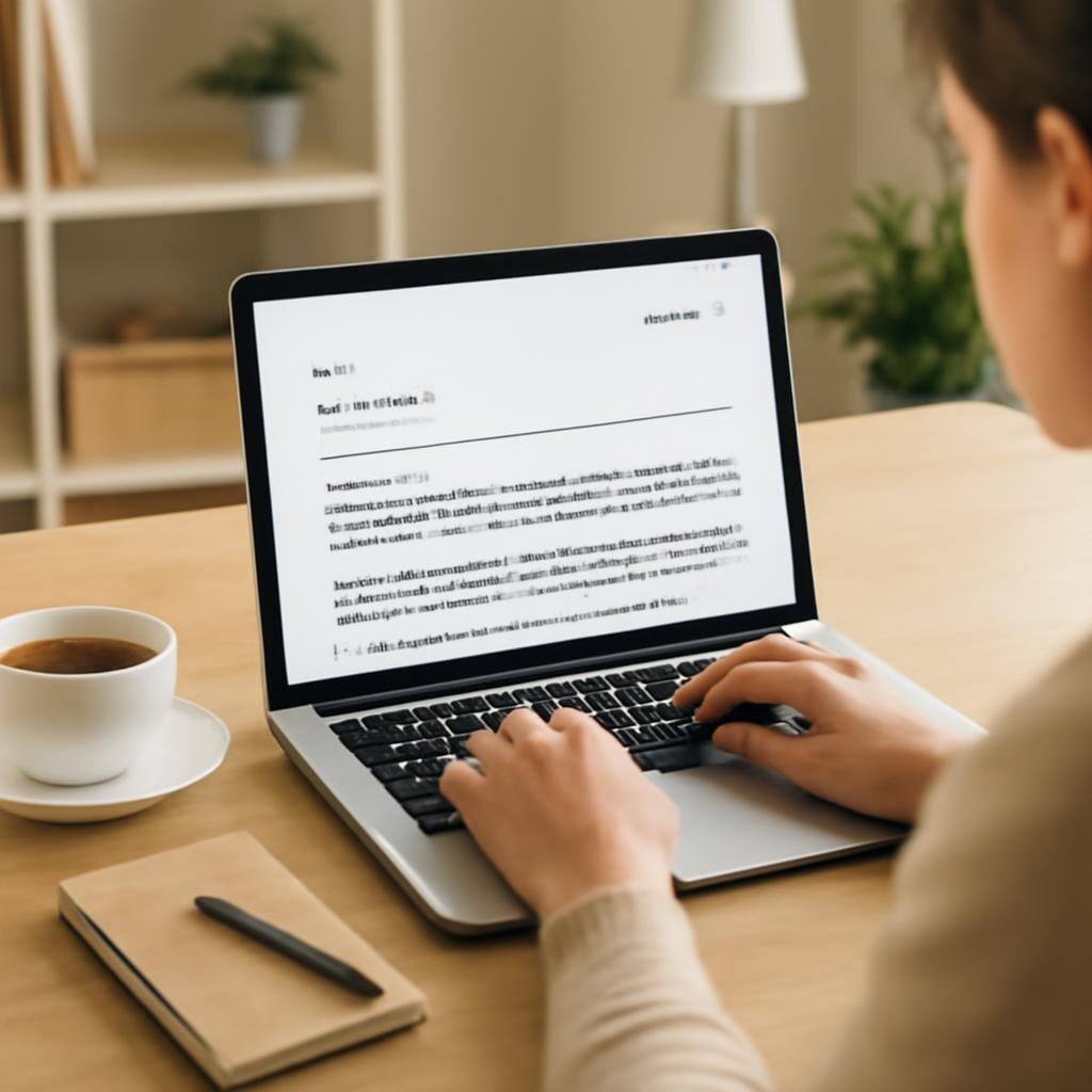 Lettre motivation chomeur : redaction sur ordinateur a la maison