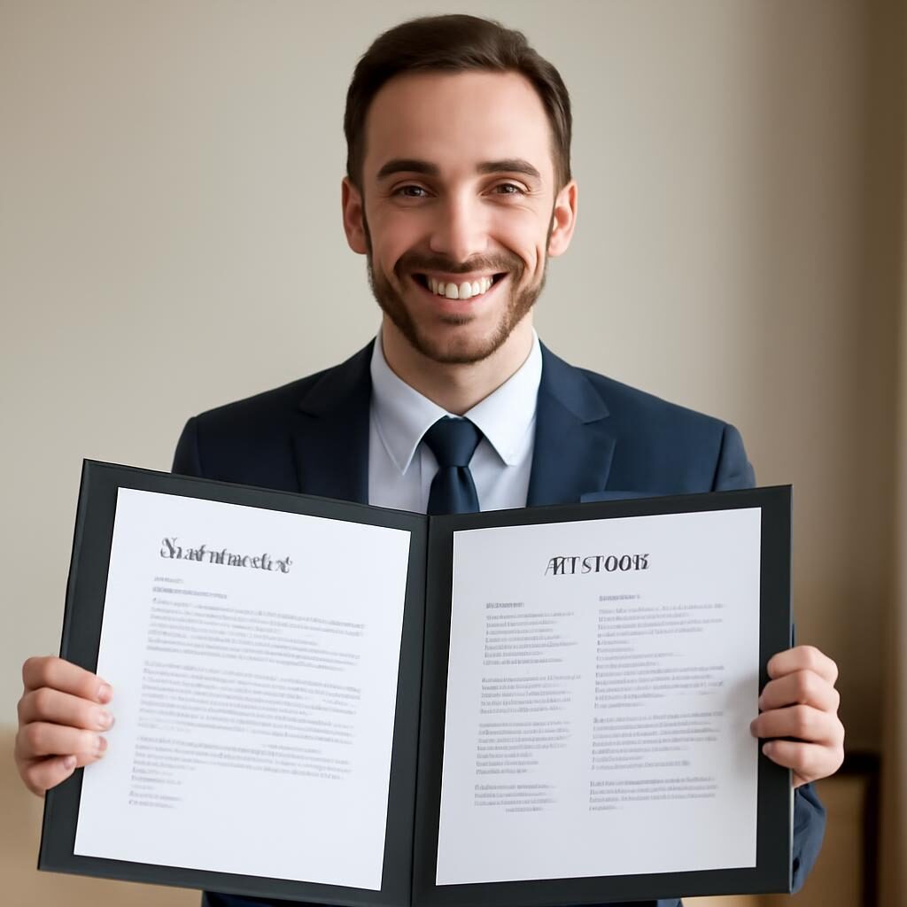 Candidat avec lettre de motivation pret pour entretien